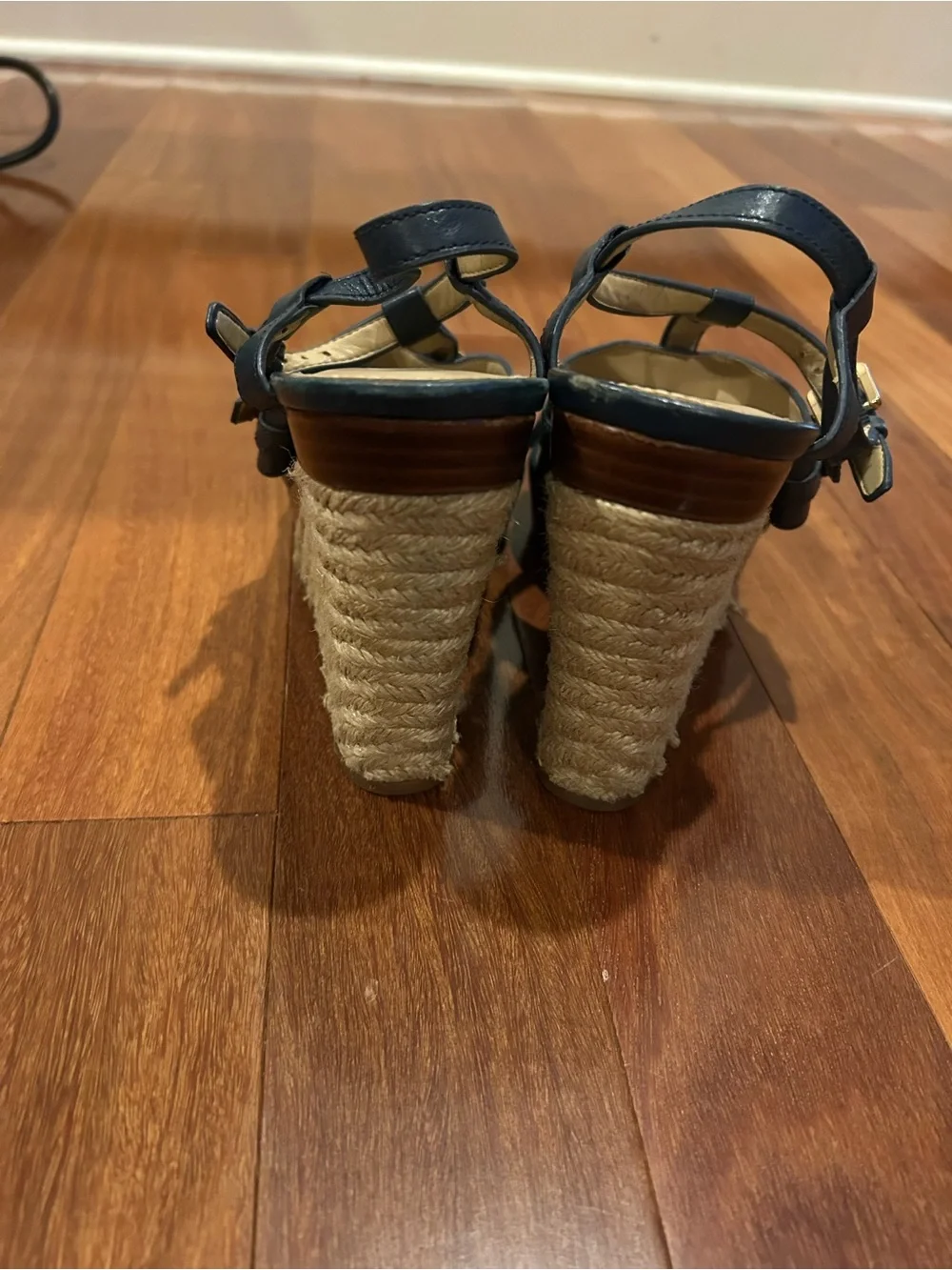 Michael Kors Wedge Espadrille Sandal MK Shoes Blue Size 8.5
